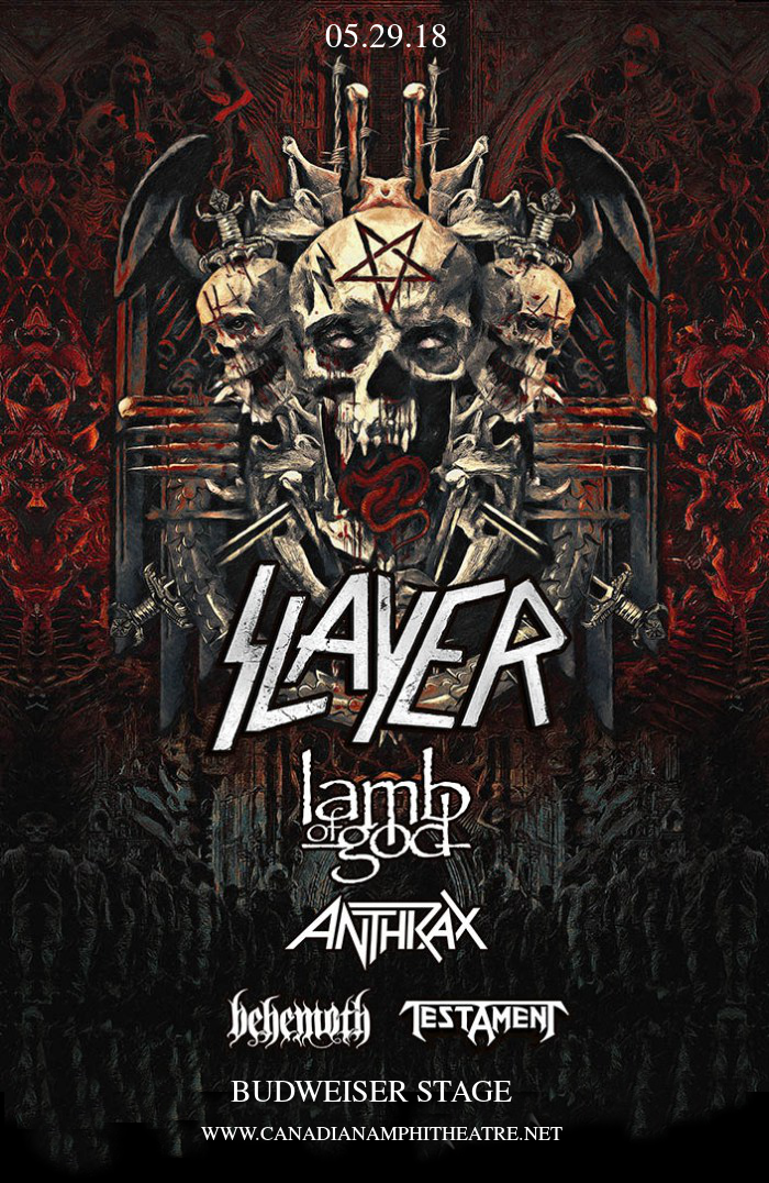 Slayer, Lamb of God, Anthrax. Behemoth & Testament at Budweiser Stage