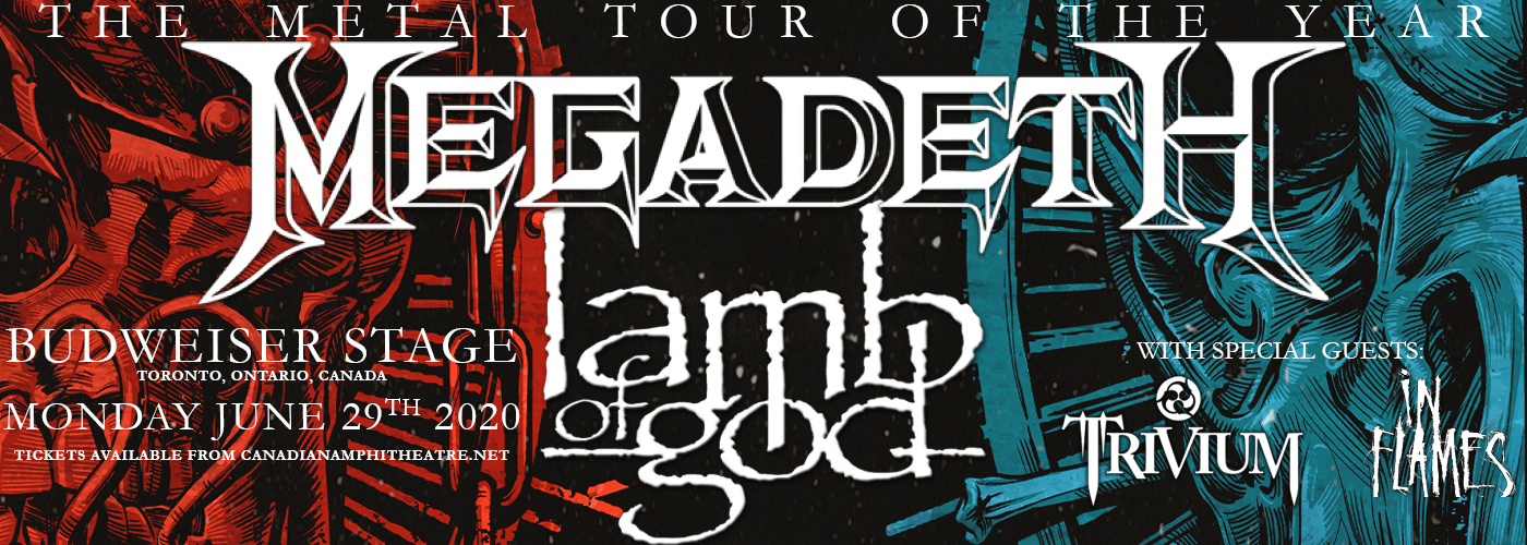 Megadeth & Lamb of God at Budweiser Stage tickets Megadeth & Lamb of God at Budweiser Stage