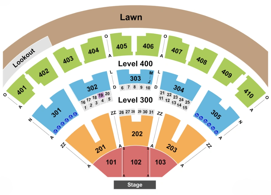 budweiser stage seating chart